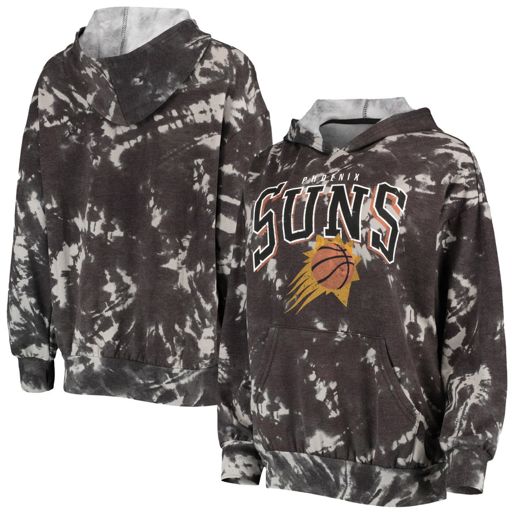 Phoenix Suns Majestic Threads Women's Burble Tie-Dye Tri-Blend Pullover Hoodie