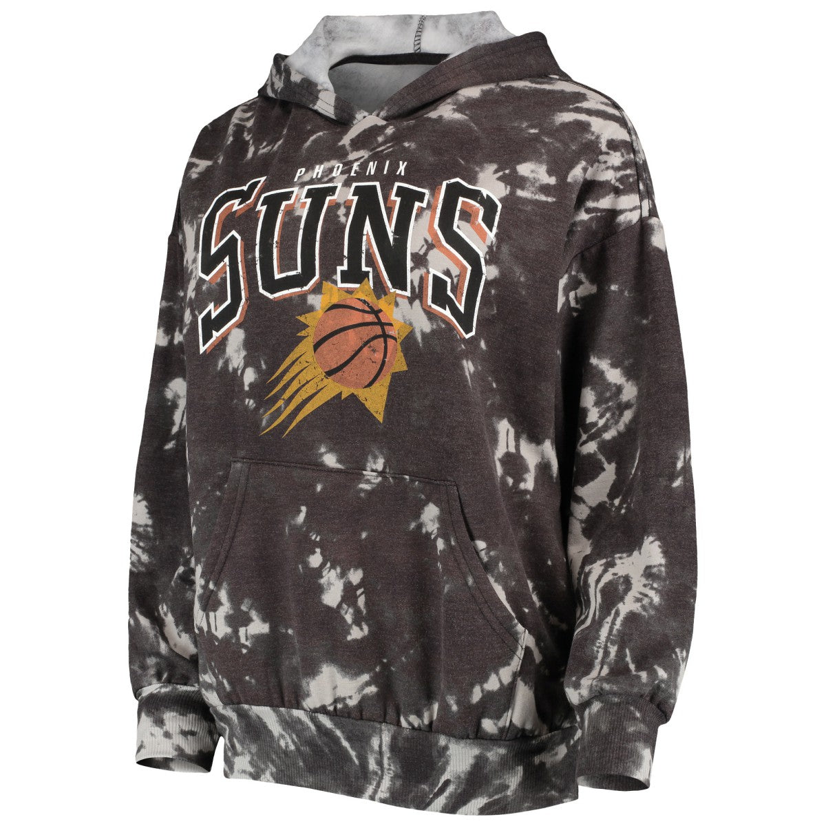 Phoenix Suns Majestic Threads Women's Burble Tie-Dye Tri-Blend Pullover Hoodie