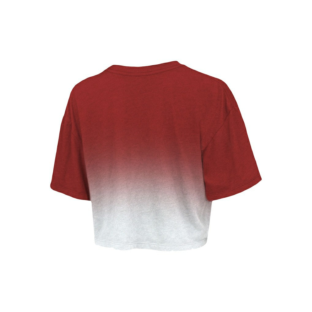 Chicago Bulls Majestic Threads Women's Repeat Dip-Dye Cropped T-Shirt sale