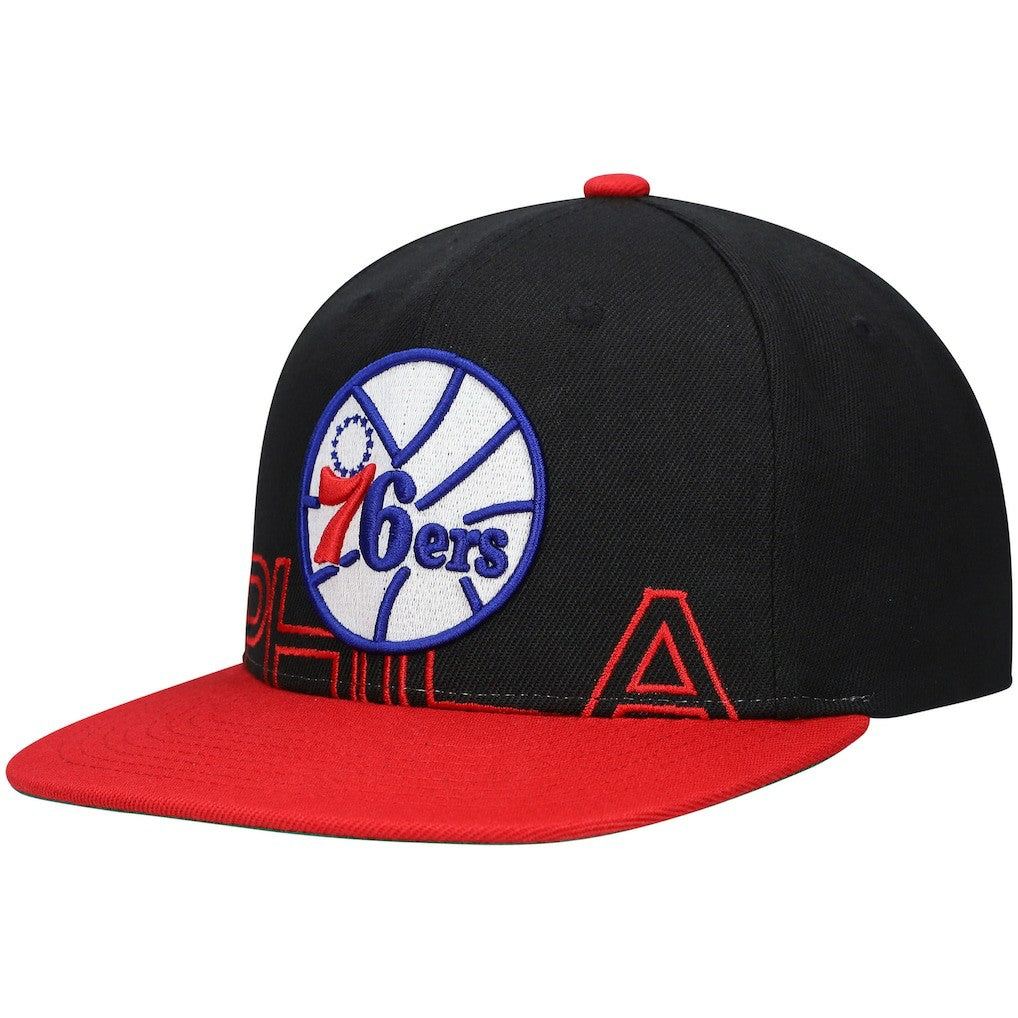 Mitchell & Ness Philadelphia 76ers Hardwood Classics Low Big Face Snapback Hat