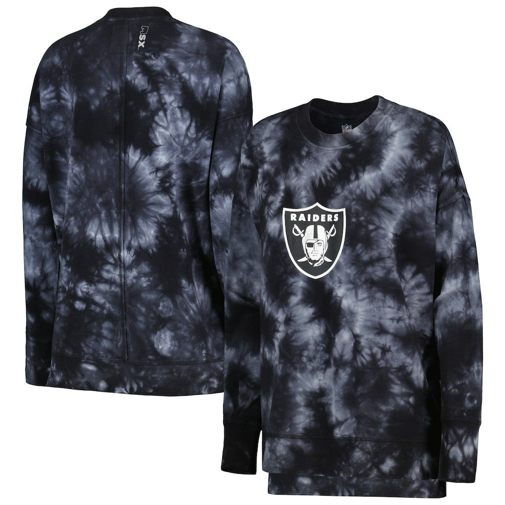 MSX by Michael Strahan Women's Bailey Tie-Dye Pullover Sweatshirt - Las Vegas Raiders Pullover
