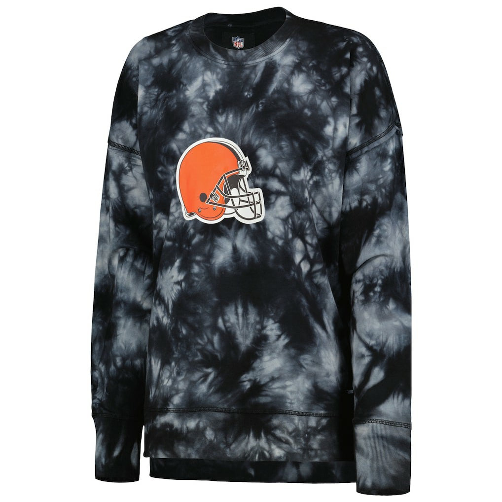 MSX by Michael Strahan Women's Bailey Tie-Dye Tri-Blend Pullover Sweatshirt - Cleveland Browns Pullover