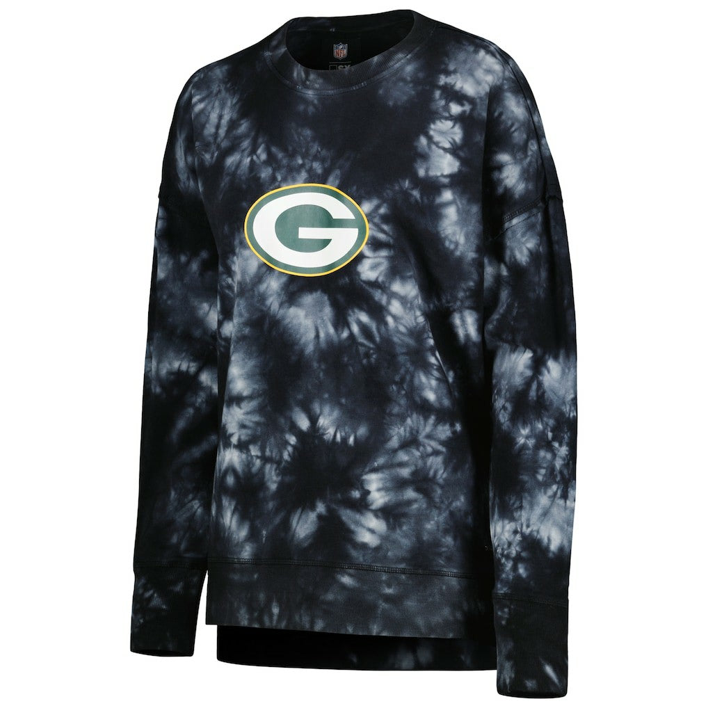 MSX by Michael Strahan Women's Bailey Tie-Dye Tri-Blend Pullover Sweatshirt - Green Bay Packers Pullover