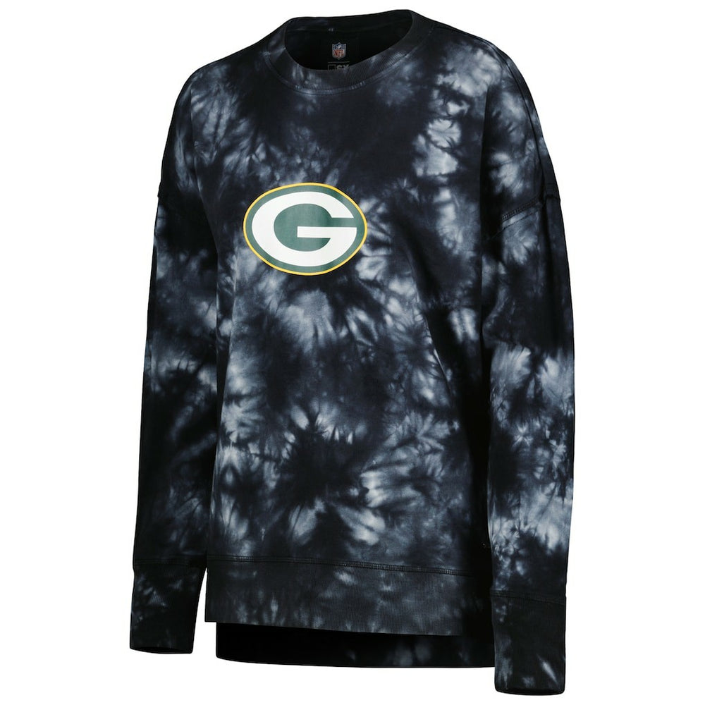 MSX by Michael Strahan Women's Bailey Tie-Dye Tri-Blend Pullover Sweatshirt - Green Bay Packers Pullover