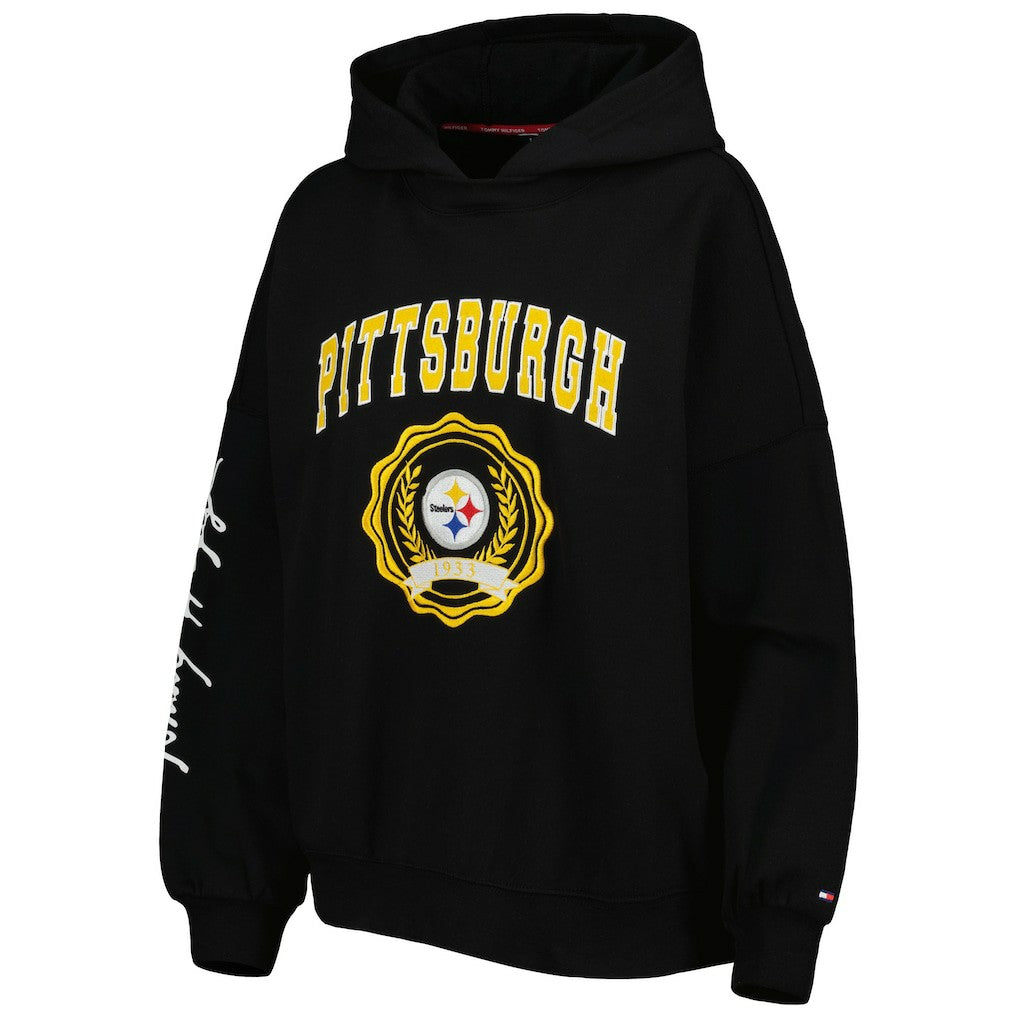 Tommy Hilfiger Women's Becca Drop Shoulder Pullover Hoodie - Pittsburgh Steelers Hoodies