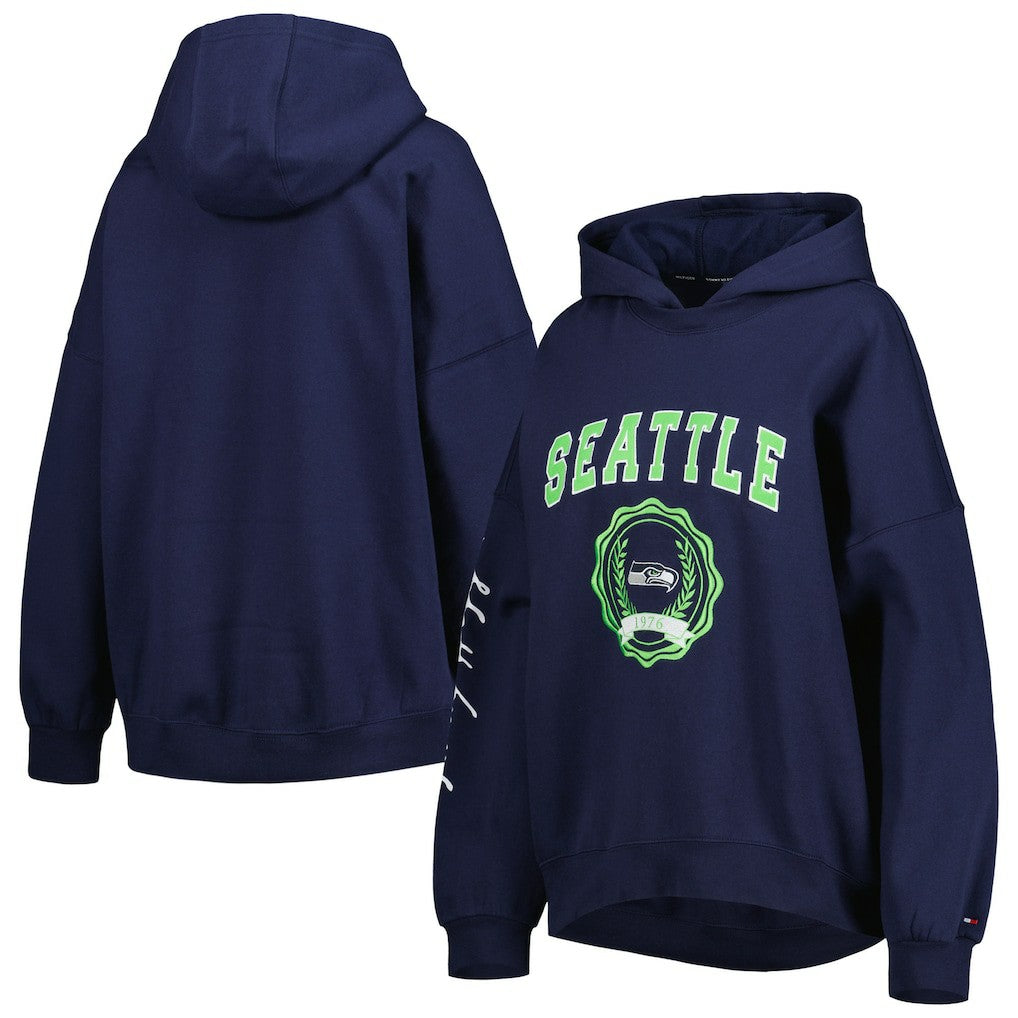 Tommy Hilfiger Women's Becca Drop Shoulder Pullover Hoodie - Seattle Seahawks Hoodies