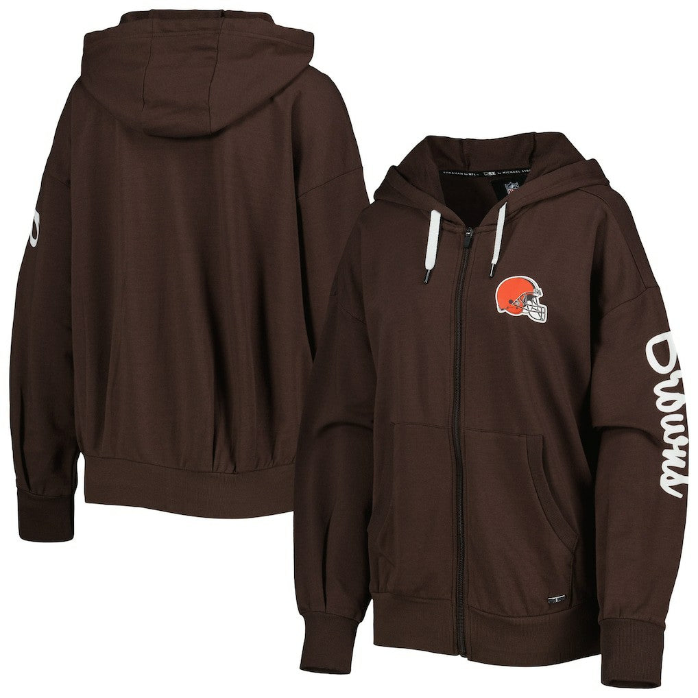 MSX by Michael Strahan Women's Emerson Lightweight Full-Zip Hoodie - Cleveland Browns Hoodies