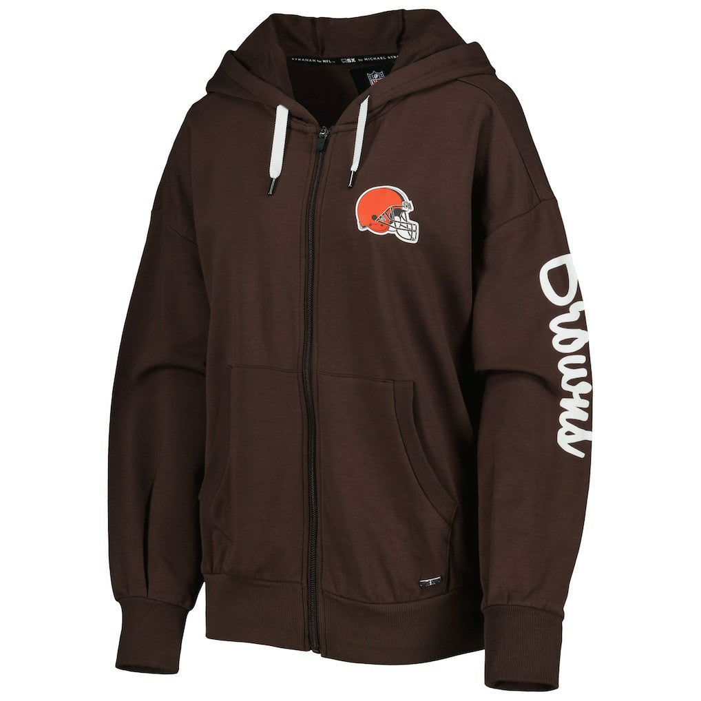 MSX by Michael Strahan Women's Emerson Lightweight Full-Zip Hoodie - Cleveland Browns Hoodies