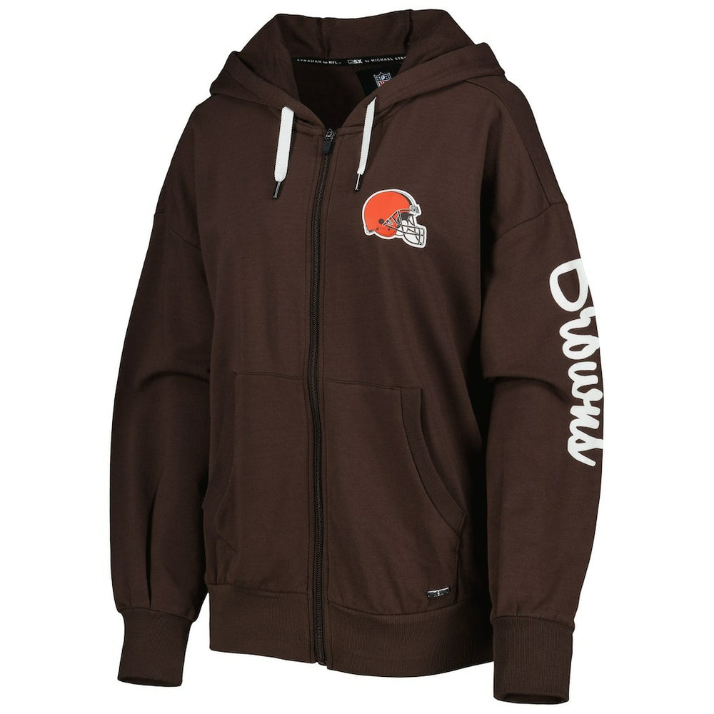 MSX by Michael Strahan Women's Emerson Lightweight Full-Zip Hoodie - Cleveland Browns Hoodies