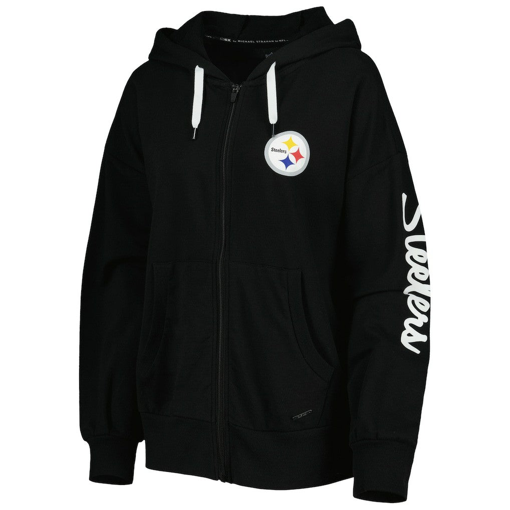 MSX by Michael Strahan Women's Emerson Lightweight Full-Zip Hoodie - Pittsburgh Steelers Hoodies