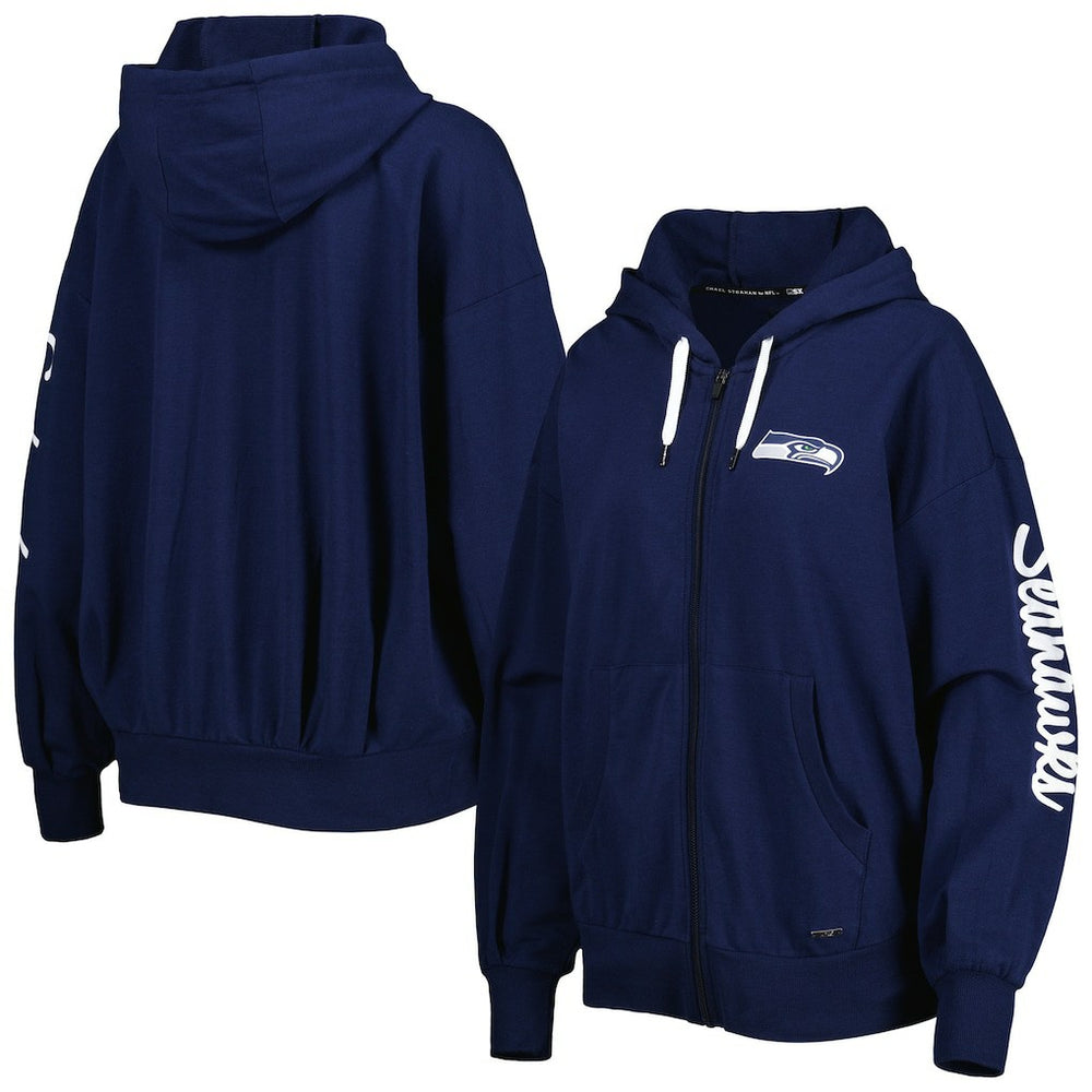 MSX by Michael Strahan Women's Emerson Lightweight Full-Zip Hoodie - Seattle Seahawks Hoodies
