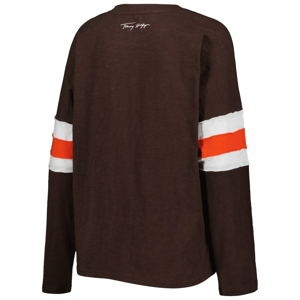 Tommy Hilfiger Women's Justine Long Sleeve Tunic T-Shirt - Cleveland Browns T-shirts