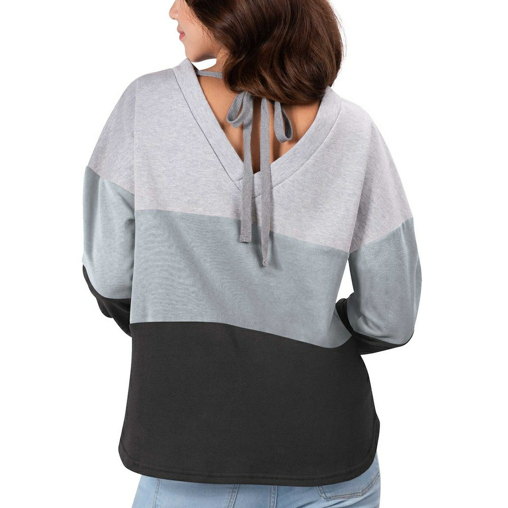 Touch Women's Outfield Deep V-Back Waist Length Pullover Sweatshirt - Las Vegas Raiders Pullover