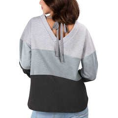 Touch Women's Outfield Deep V-Back Waist Length Pullover Sweatshirt - Las Vegas Raiders Pullover