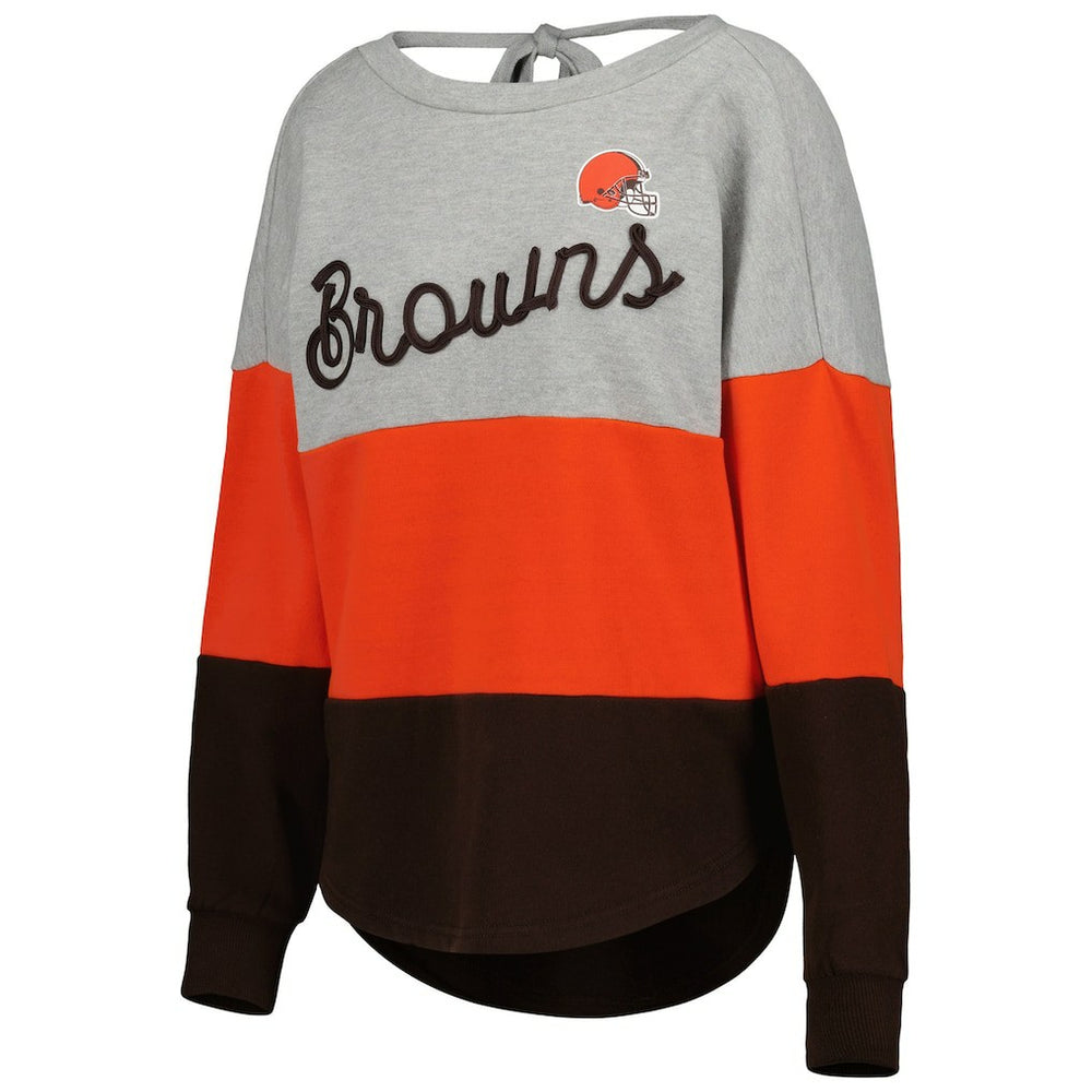 Touch Women's Outfield Deep V-Back Waist Length Pullover Sweatshirt - Cleveland Browns Pullover