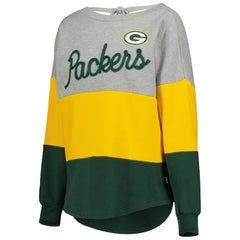 Touch Women's Outfield Deep V-Back Waist Length Pullover Sweatshirt - Green Bay Packers Pullover