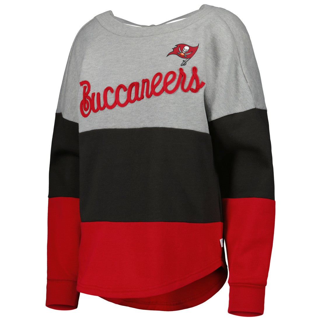 Touch Women's Outfield Deep V-Back Waist Length Pullover Sweatshirt - Tampa Bay Buccaneers Pullover
