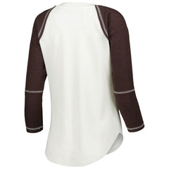 Touch Women's Rebel Raglan Tri-Blend 3/4-Sleeve Lace-Up V-Neck T-Shirt - Cleveland Browns T-shirts
