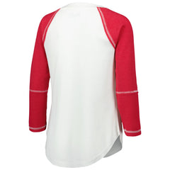 Touch Women's Rebel Raglan Tri-Blend 3/4-Sleeve Lace-Up V-Neck T-Shirt - Tampa Bay Buccaneers T-shirts