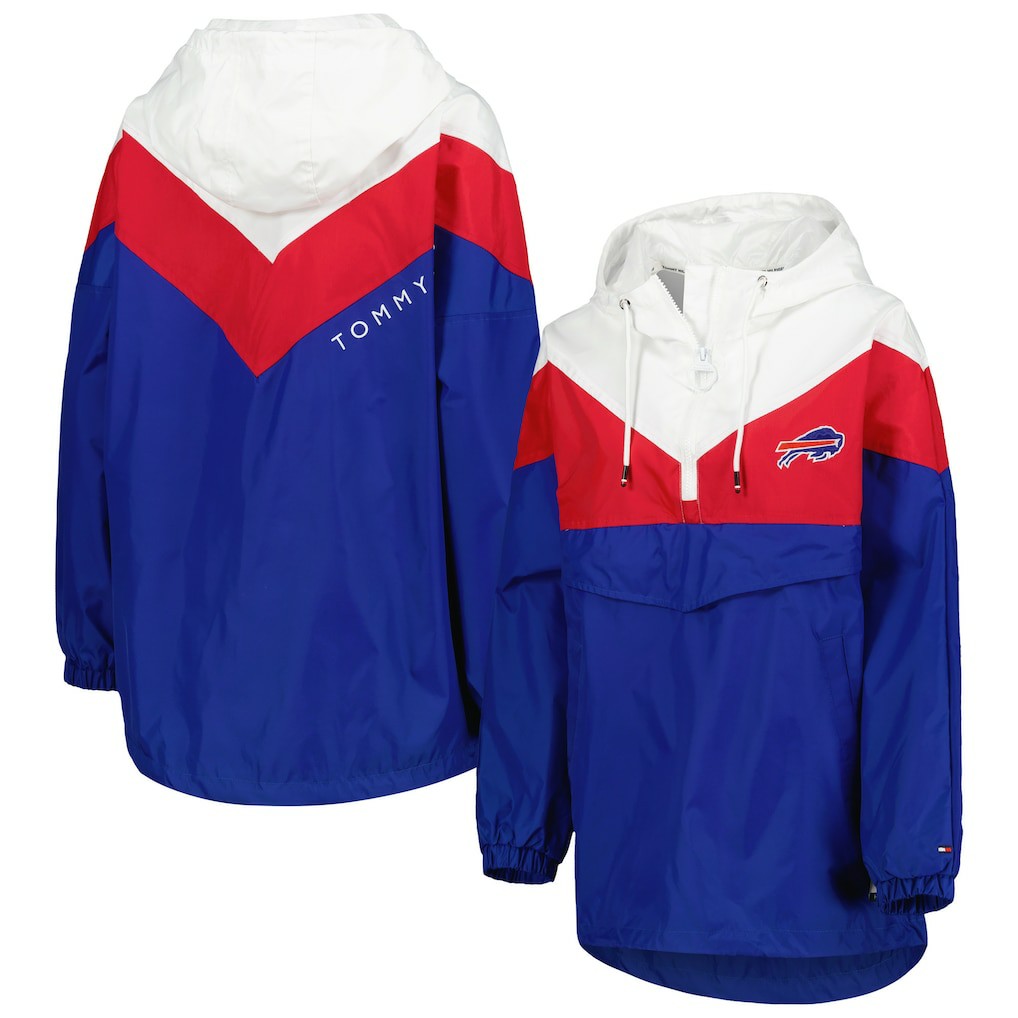 Tommy Hilfiger Women's Staci Half-Zip Hoodie Windbreaker Jacket - Buffalo Bills Hoodies
