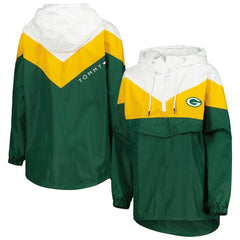 Tommy Hilfiger Women's Staci Half-Zip Hoodie Windbreaker Jacket - Green Bay Packers Hoodies