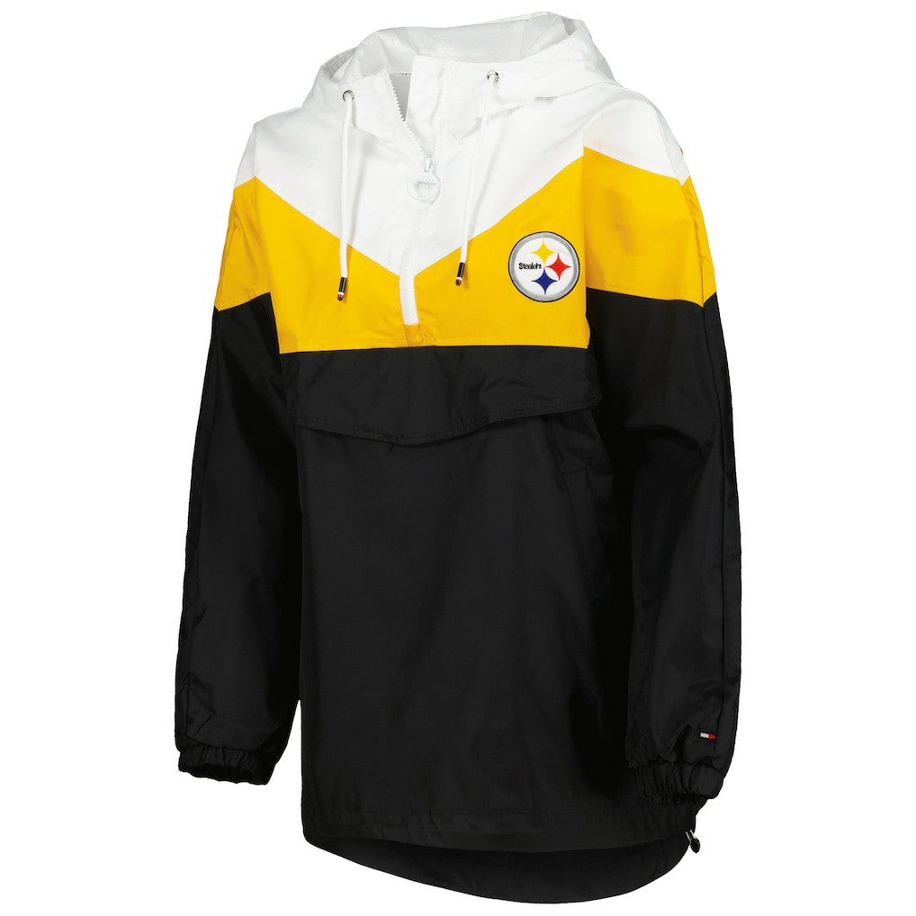 Tommy Hilfiger Women's Staci Half-Zip Hoodie Windbreaker Jacket - Pittsburgh Steelers Hoodies