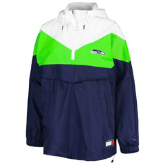 Tommy Hilfiger Women's Staci Half-Zip Hoodie Windbreaker Jacket - Seattle Seahawks Hoodies