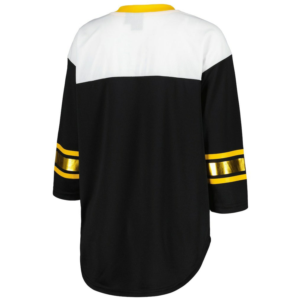 G-III 4Her by Carl Banks Women's Double Team 3/4-Sleeve Lace-Up T-Shirt - Pittsburgh Steelers T-shirts