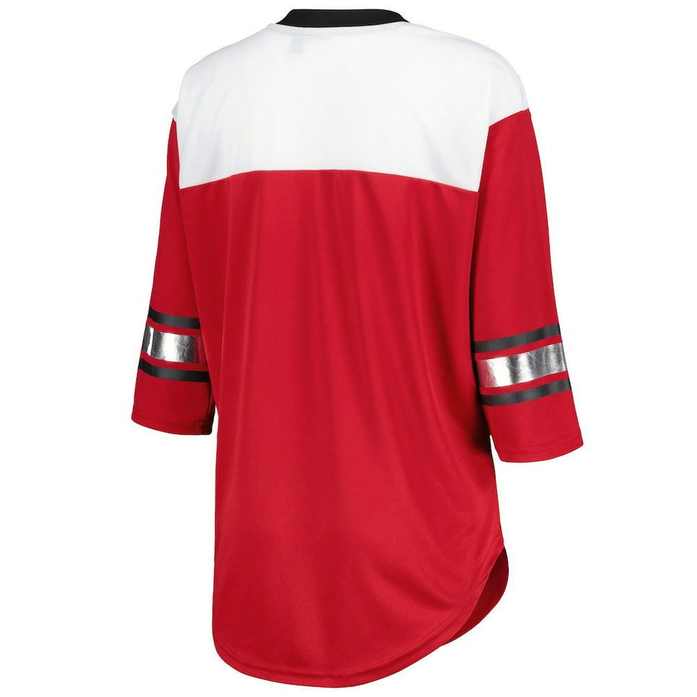 G-III 4Her by Carl Banks Women's Double Team 3/4-Sleeve Lace-Up T-Shirt - Arizona Cardinals T-shirts