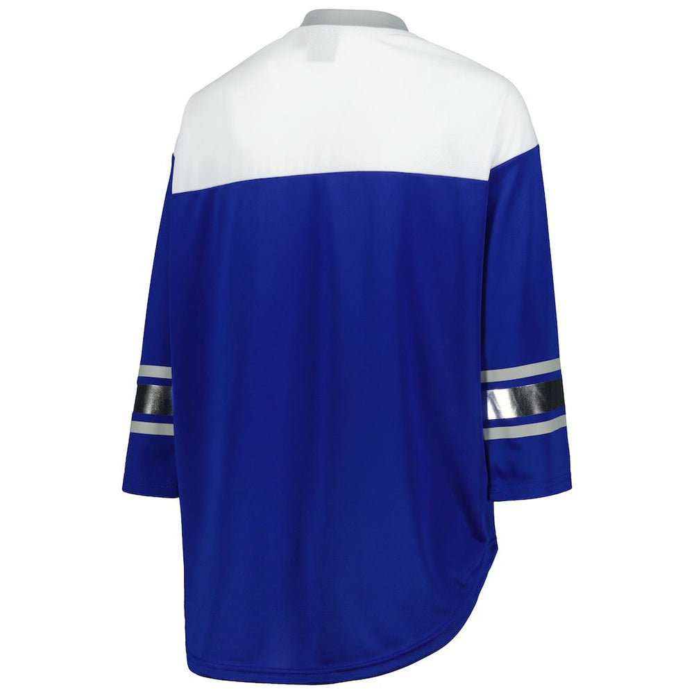 G-III 4Her by Carl Banks Women's Double Team 3/4-Sleeve Lace-Up T-Shirt - Indianapolis Colts T-shirts