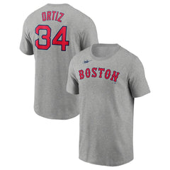 Heather Gray David Ortiz Boston Red Sox Nike Name & Number T-Shirt