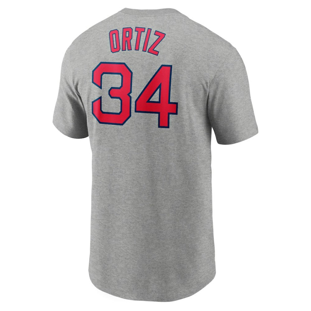 Heather Gray David Ortiz Boston Red Sox Nike Name & Number T-Shirt