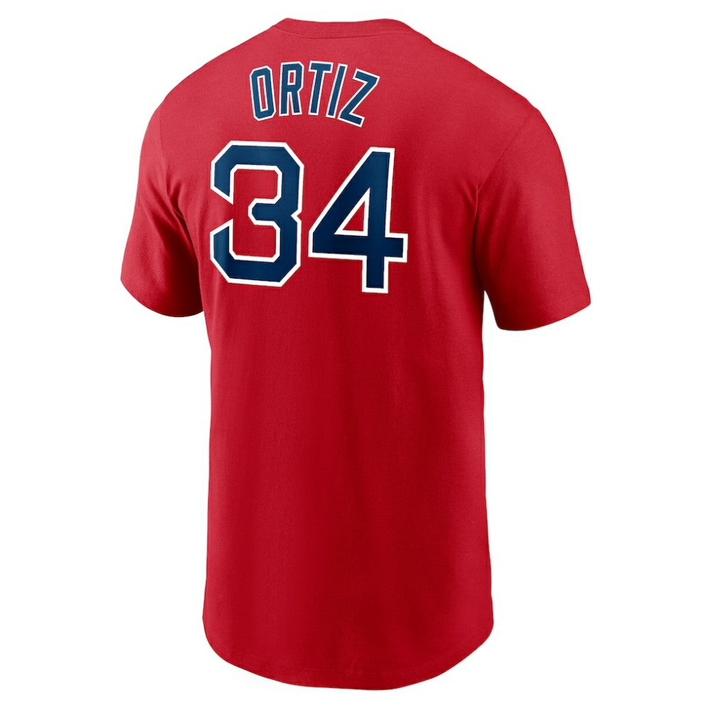 Red David Ortiz Boston Red Sox Nike Name & Number T-Shirt