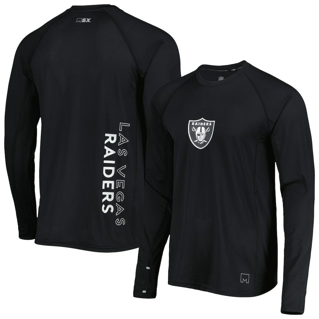 MSX by Michael Strahan Interval Long Sleeve Raglan T-Shirt - Las Vegas Raiders T-shirts