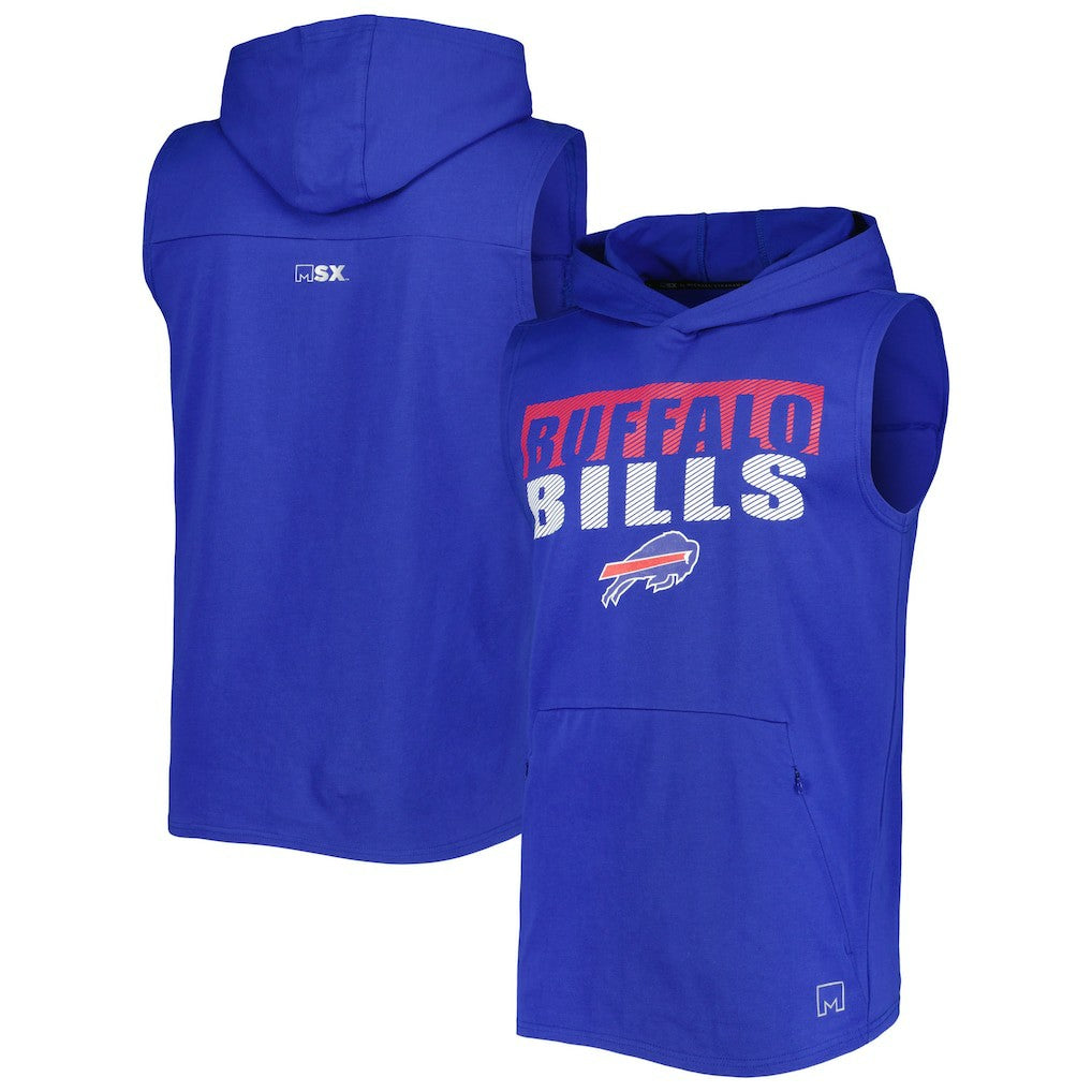 MSX by Michael Strahan Relay Sleeveless Pullover Hoodie - Buffalo Bills Hoodies