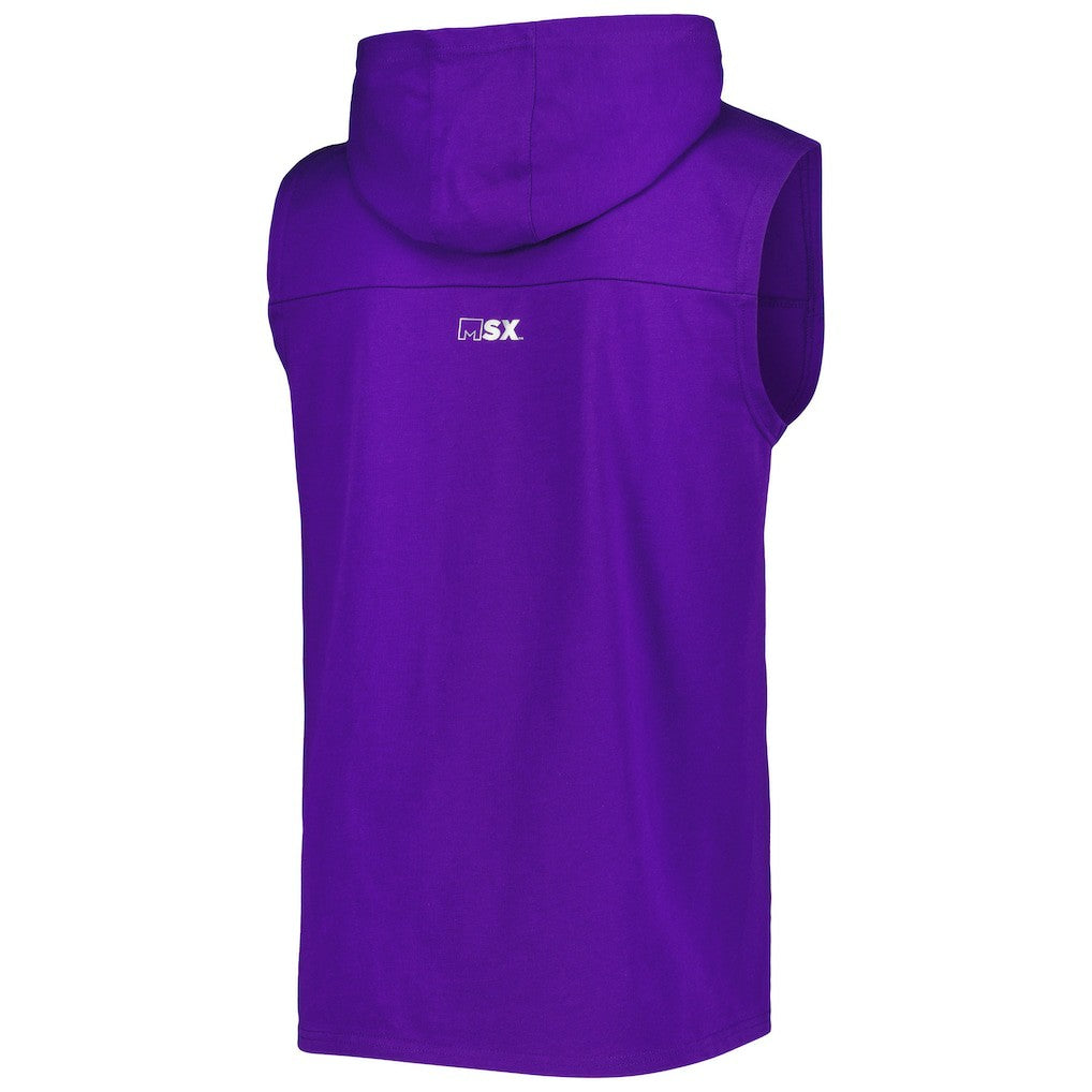 MSX by Michael Strahan Relay Sleeveless Pullover Hoodie - Minnesota Vikings Hoodies
