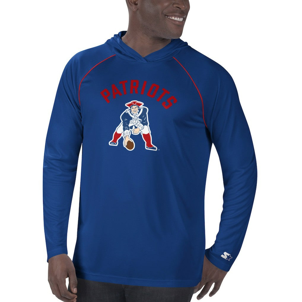 Starter Vintage Logo Raglan Hoodie T-Shirt - New England Patriots Hoodies