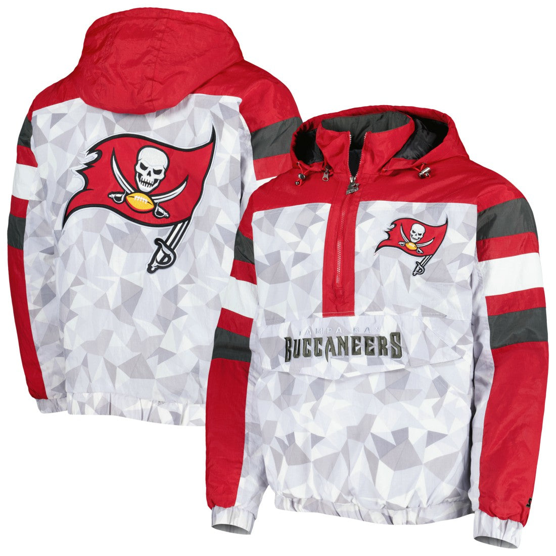 Starter Thursday Night Gridiron Raglan Half-Zip Hooded Jacket - Tampa Bay Buccaneers Jackets