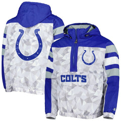 Starter Thursday Night Gridiron Raglan Half-Zip Hooded Jacket - Indianapolis Colts Jackets