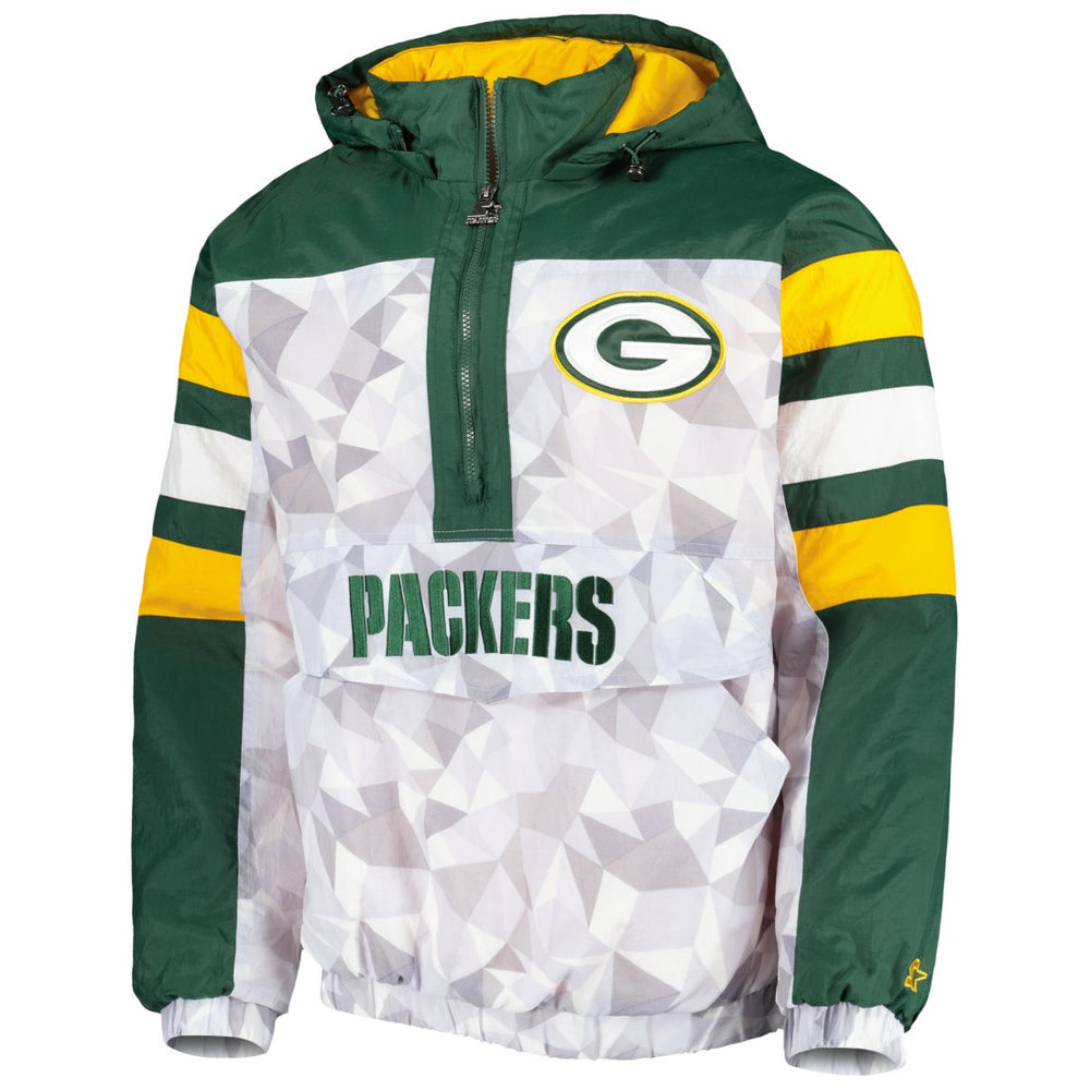Starter Thursday Night Gridiron Raglan Half-Zip Hooded Jacket - Green Bay Packers Jackets