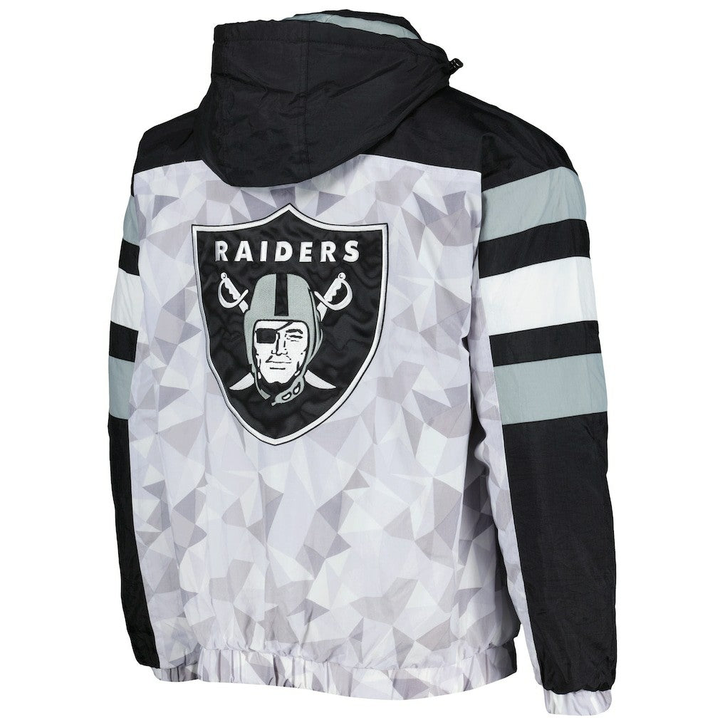 Starter Thursday Night Gridiron Raglan Half-Zip Hooded Jacket - Las Vegas Raiders Jackets