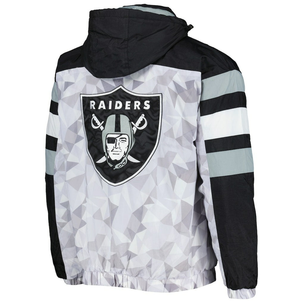 Starter Thursday Night Gridiron Raglan Half-Zip Hooded Jacket - Las Vegas Raiders Jackets