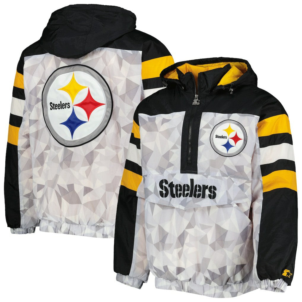 Starter Thursday Night Gridiron Raglan Half-Zip Hooded Jacket - Pittsburgh Steelers Jackets