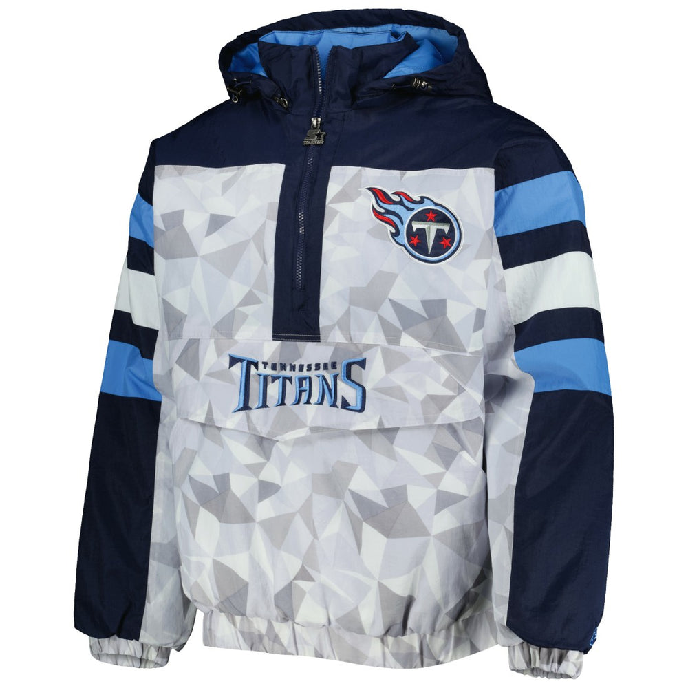 Starter Thursday Night Gridiron Raglan Half-Zip Hooded Jacket - Tennessee Titans Jackets