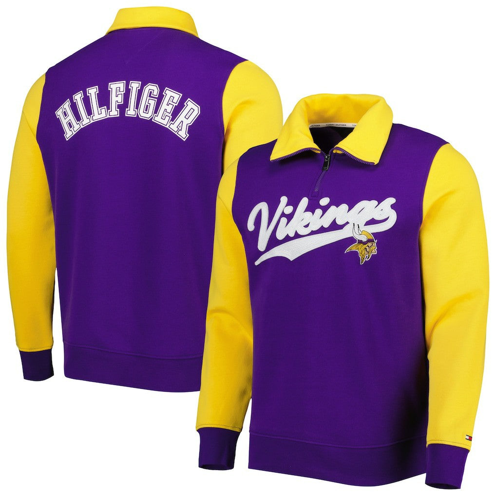 Tommy Hilfiger Aiden Quarter-Zip Sweatshirt - Minnesota Vikings Sweatshirts