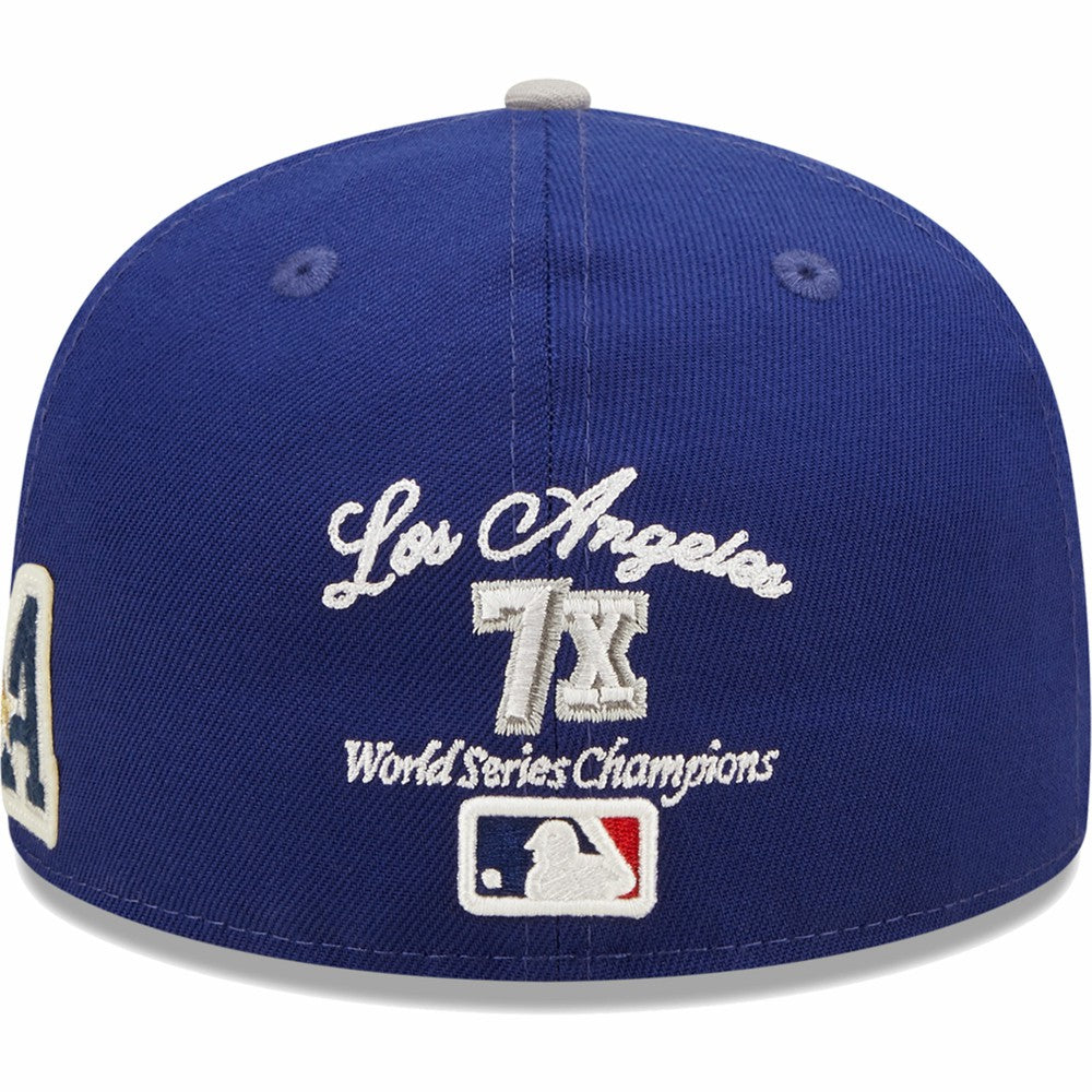 Royal/Gray Los Angeles Dodgers New Era 2020 World Series Champions  Letterman 59FIFTY Fitted Hat