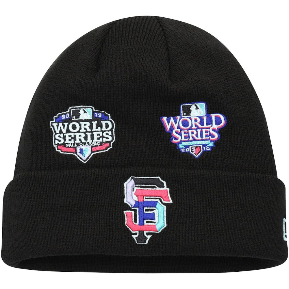 Black San Francisco Giants New Era Polar Lights Cuffed Knit Hat