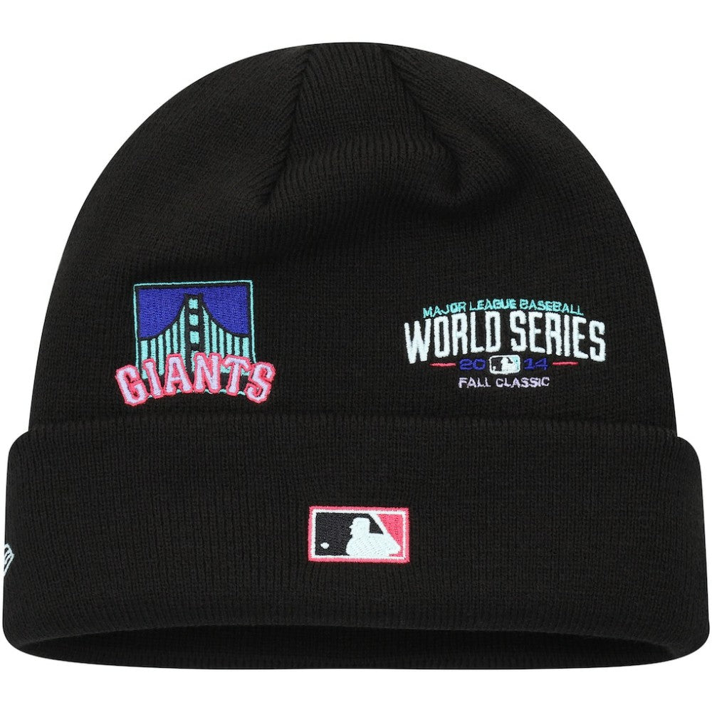 Black San Francisco Giants New Era Polar Lights Cuffed Knit Hat