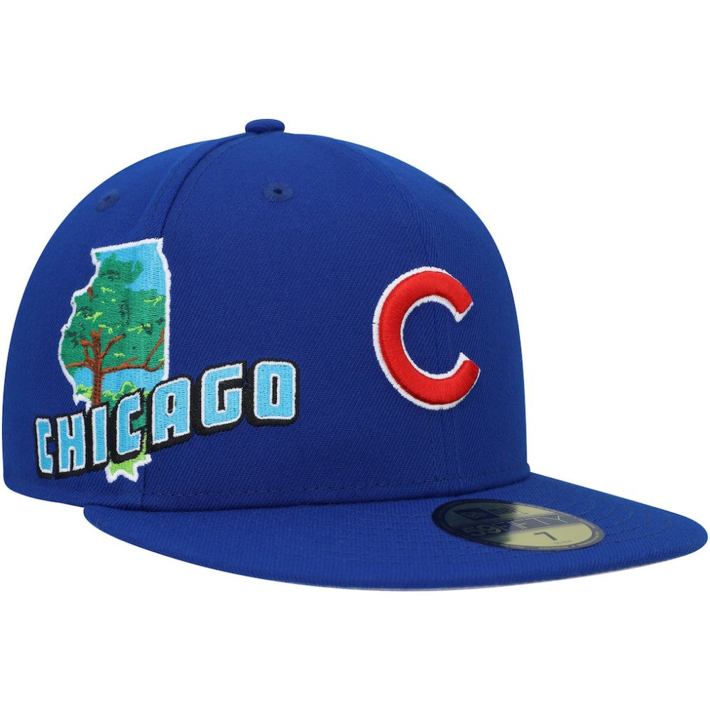 Royal Chicago Cubs New Era Stateview 59FIFTY Fitted Hat