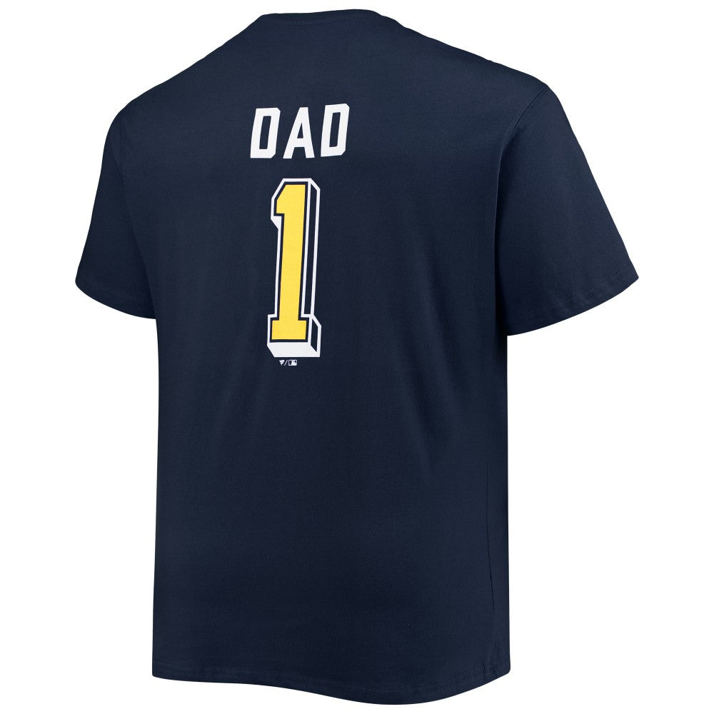 Navy Milwaukee Brewers Big & Tall Father's Day #1 Dad T-Shirt